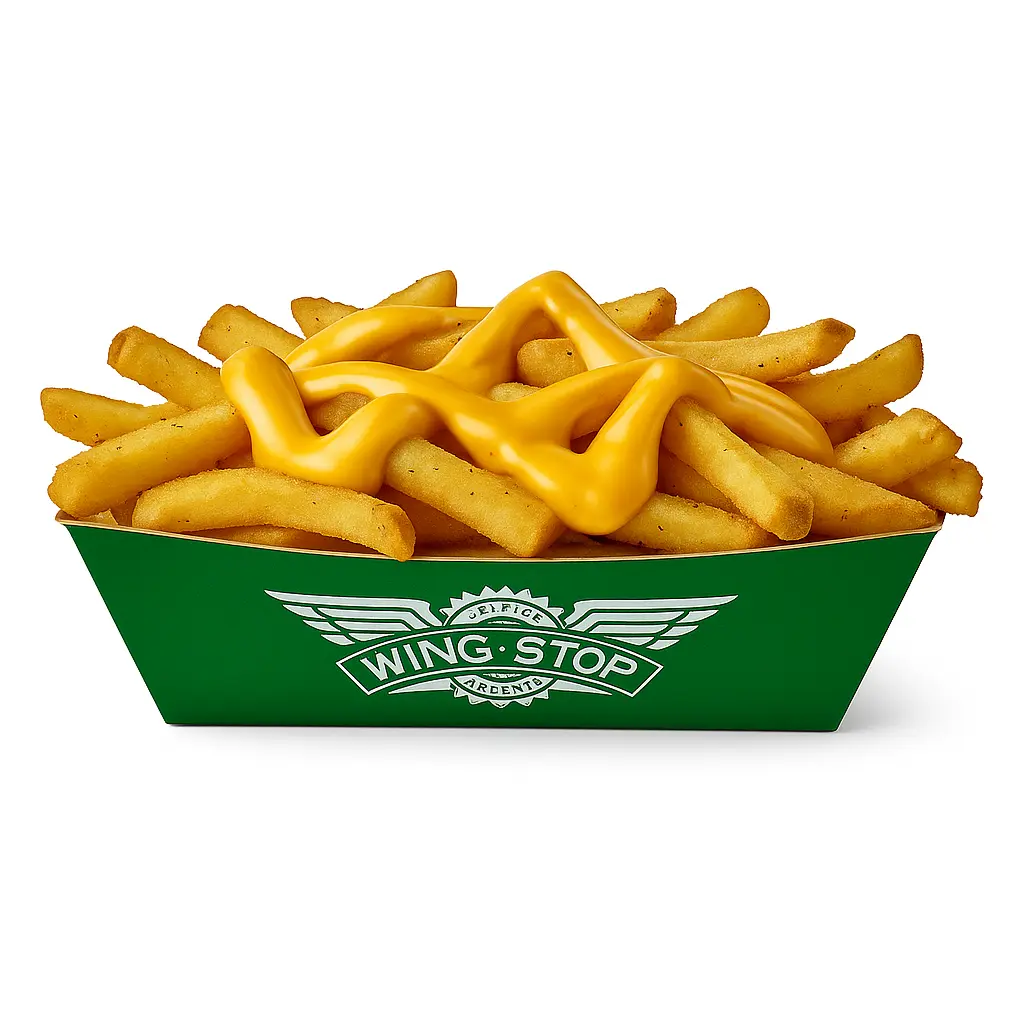 Fries with melted cheese sauce.