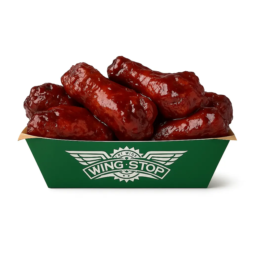 Wings with hickory smoked BBQ sauce.