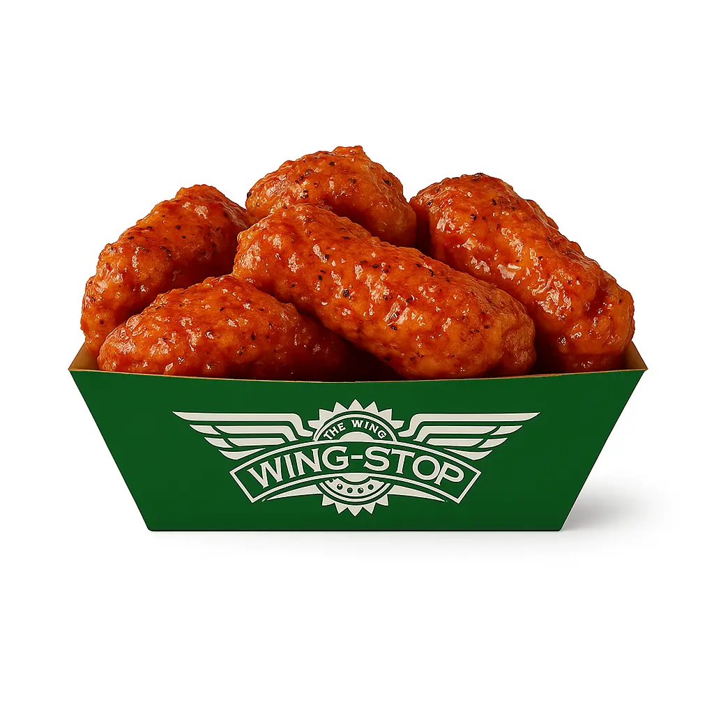 Wings with hot honey rub seasoning.